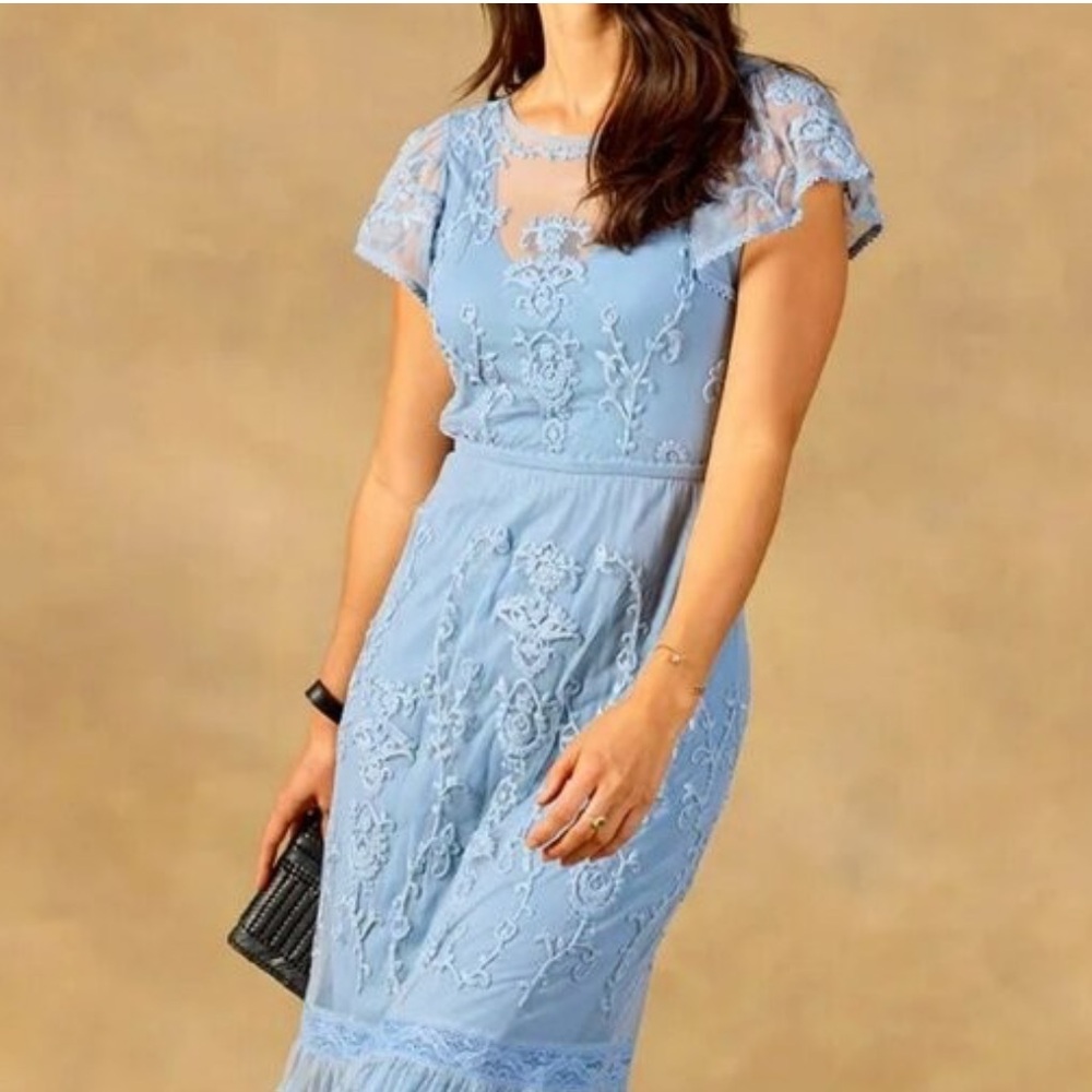 Sundance Mayfield Embroidered Dress - Sky